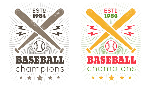 Vintage vector emblem for baseball.
