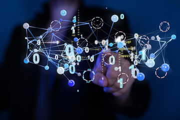 videoconference group of people talking in social network.