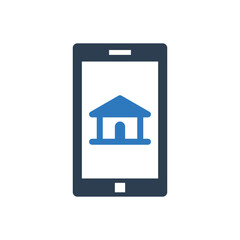 online real estate icon - home page icon - mobile phone sign symbol