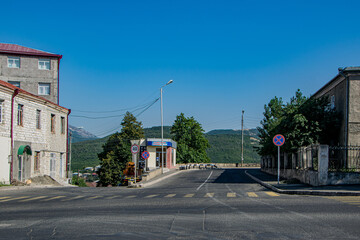 Stepanakert, Artsakh (Nagorno-Karabakh), 7 August 2017. Road in a residential district of Stepanakert, capital of the self proclaimed Republic of Artsakh.