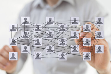 conference Digital Network and data concept team.