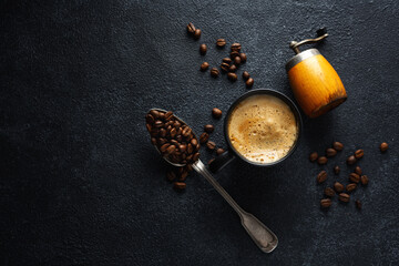 Coffee background with coffee beans