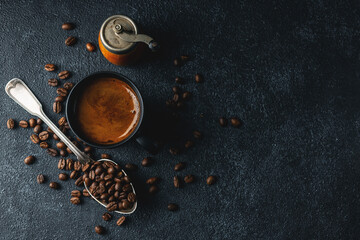 Coffee background with coffee beans