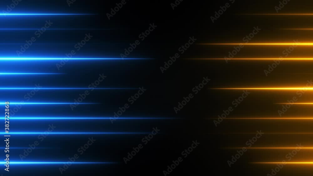 Poster abstract neon background with blue and golden lights. split screen texture for comparison concept. f