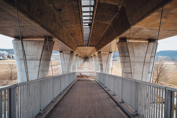 autumn sunset under the Radotin Bridge, near Prague, Czech Republic