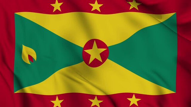 Grenada flag fluttering in the wind