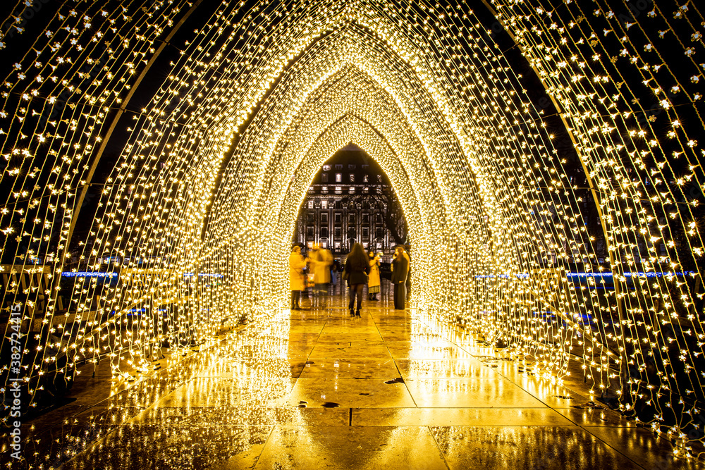 Wall mural Christmas lights and decorations in London, UK