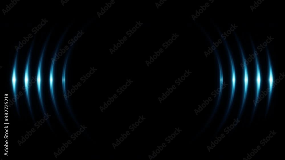 Aufkleber abstract technology background with shiny neon waves come from center. vibrant circles motion for fu