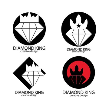 Diamond king logo design template vector illustration
