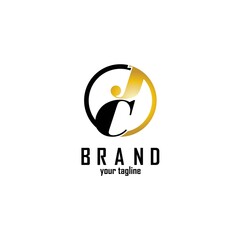 CJ letter logo design template vector illustration
