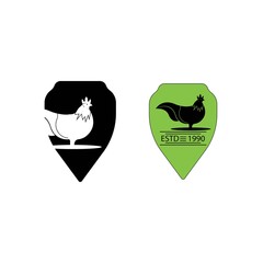 Rooster logo icon design template vector illustration
