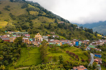 Fototapeta premium Little town at the outskirts of Medellin called San Sebastian de Palmitas