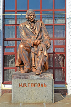 Nikolai Gogol (1809-1852), famous russian prose writer, poet  on September 22, 2018 in Myrgorod, Ukraine. He is best known for his story: The night before Christmas.