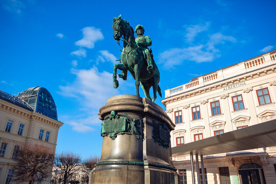 Monument of Erzherzog Albrecht von Osterreich in Vienna . Austrian Habsburg genera, Field Marshal in the armies of Austria Hungary and Germany