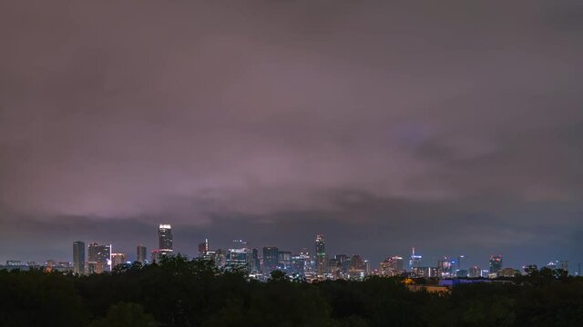 Night to Day Time Lapse Over Austin Skyline Architecture