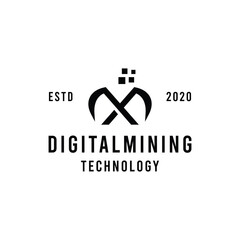 Digital Mining Logo design Vector