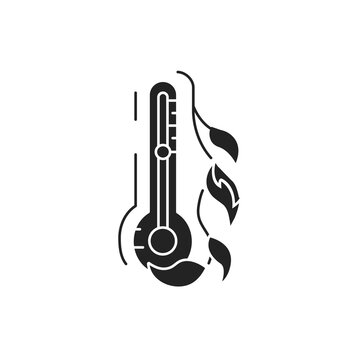 recommend clip art: Comfortable air temperature black glyph icon. The most acceptable temperature for plant growth. Pictogram for web page, mobile app, promo. UI UX GUI design element.