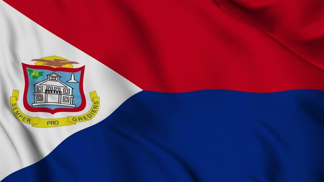 Sint Maarten flag gently waving in the wind