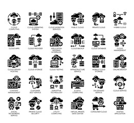 Set of cound service thin line and pixel perfect icons for any web and app project.