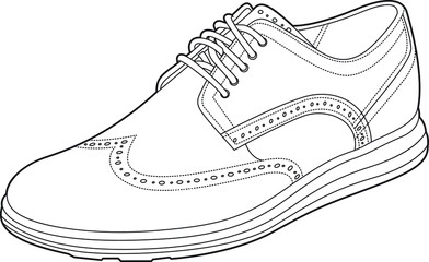 Professional Dress Shoe Vector / Line Drawing. Icon, Logo, Design, Element