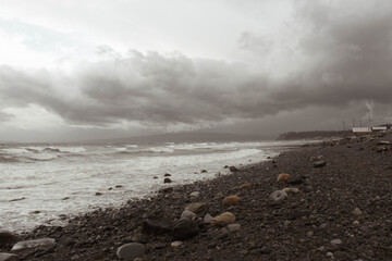 Stormy beach