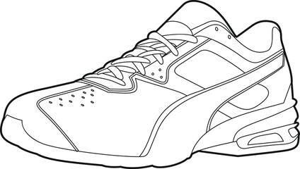 Professional Sneaker Vector / Line Drawing. Icon, Logo, Design, Element