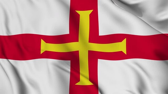 Bailiwick of Guernsey flag fluttering in the wind