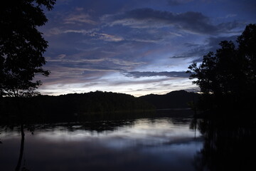 sunset over the lake
