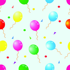 Illustration Vector Graphic of Colorful Balloon Seamless Pattern Background