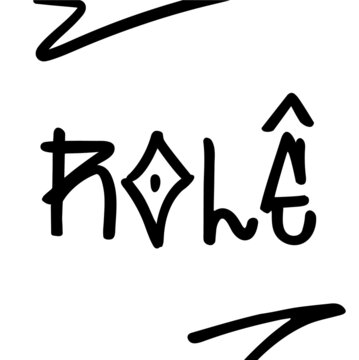 Rol&ecirc;. Ride. Graffiti Font in Brazilian Portuguese Hand Lettering.