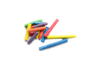 chalks in a variety of colors arranged on a white background