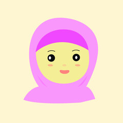 Illustration Vector Graphic of moslem girl avatar.