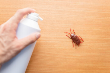 殺虫剤でゴキブリを退治するイメージ