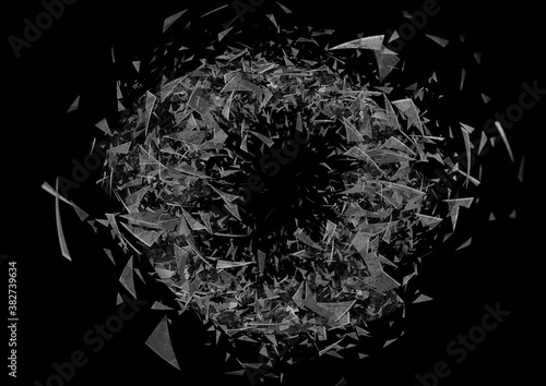 白い三角の破片が渦巻く抽象的な背景wall Mural Wallpaper Murals K Yu