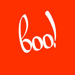 Boo, isolated calligraphy lettering, word design template, vector illustration