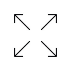 Maximize, Arrow Icon Logo Illustration Vector Isolated. Arrow and Navigation Icon-Set. Suitable for Web Design, Logo, App, and UI. Editable Stroke and Pixel Perfect. EPS 10.