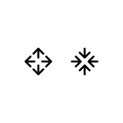 Maximize, Minimize, Scale Icon Logo Illustration Vector Isolated. Arrow and Navigation Icon-Set. Suitable for Web Design, Logo, App, and UI. Editable Stroke and Pixel Perfect. EPS 10.