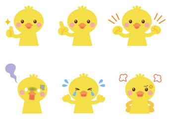 ひよこ　表情　イラストセット