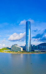 Aerial view of Zhuhai Central Building, Guangdong Province, China