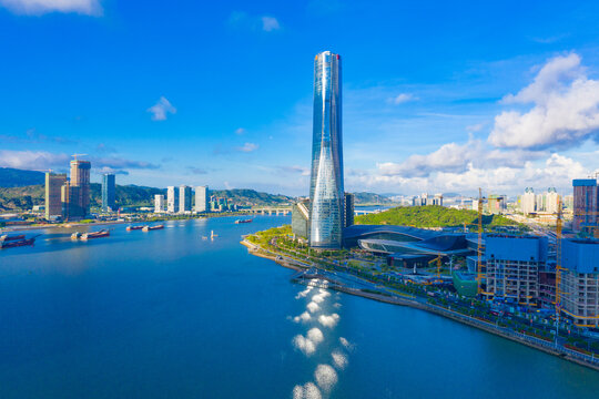 Aerial View Of Zhuhai Central Building, Guangdong Province, China