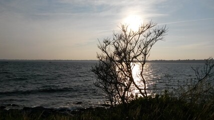 sunset over the river