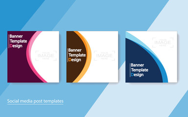 set banner social media post design.