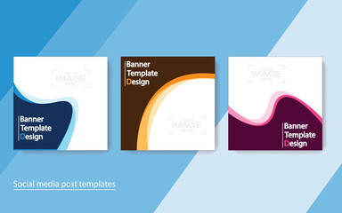 set banner social media post design.