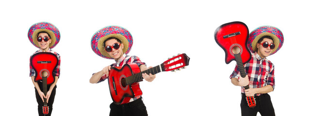 Funny mexican with sombrero in concept