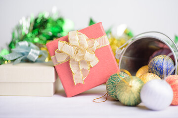 Colorful gift box on white background