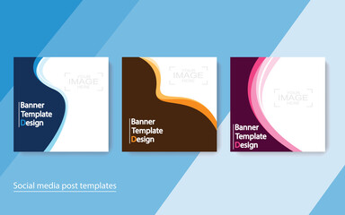 set banner social media post design.