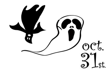 illustration of a silhouette of a person. halloween concept 