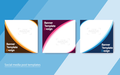 set banner social media post design.