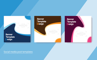 set banner social media post design.