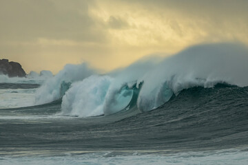 Naklejka premium Waves at sunrise, Sydney Australia